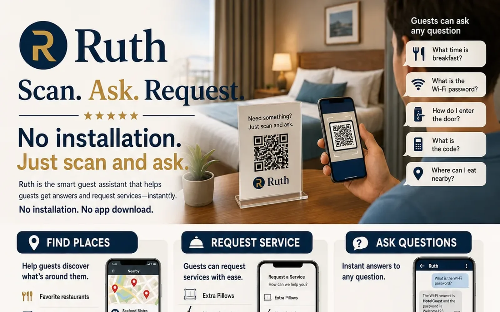 Ruth QR digital guest concierge for hotels